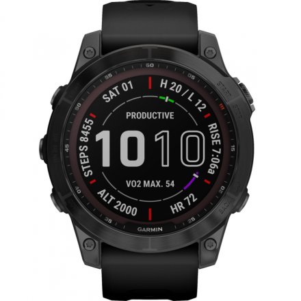 Zegarek Garmin Fenix 7 Sapphire Solar czarny z czarnym paskiem 010-02540-35