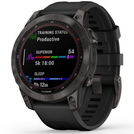Zegarek Garmin Fenix 7 Sapphire Solar tytanowo-szary paskiem 010-02540-21