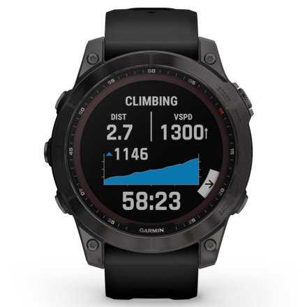 Zegarek Garmin Fenix 7 Sapphire Solar tytanowo-szary paskiem 010-02540-21