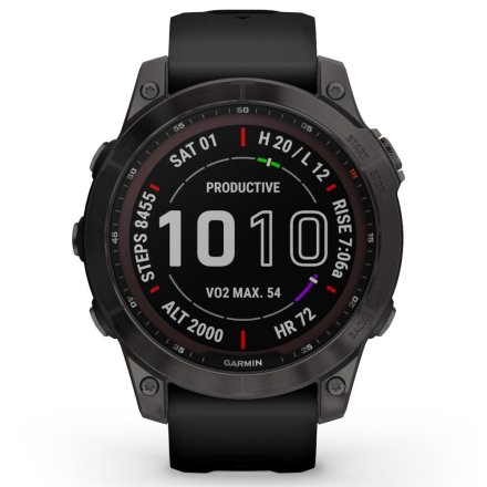 Zegarek Garmin Fenix 7 Sapphire Solar tytanowo-szary paskiem 010-02540-21