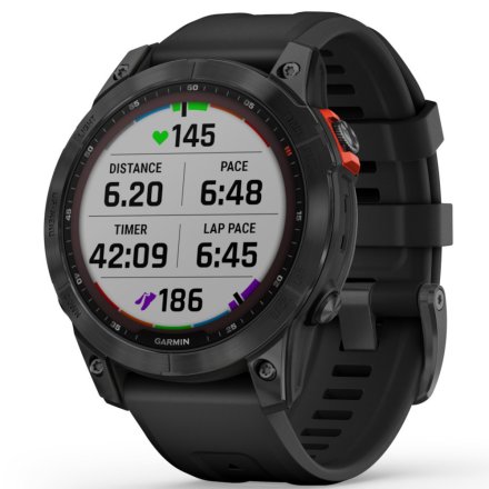 Zegarek Garmin Fenix 7 Solar popielaty z czarnym paskiem 010-02540-11