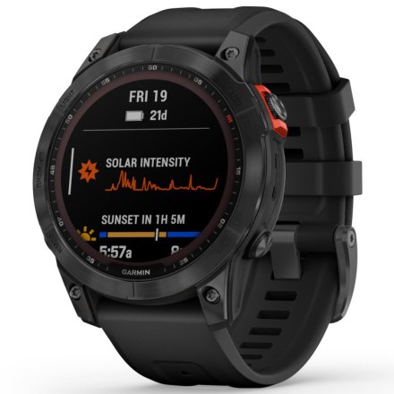 Zegarek Garmin Fenix 7 Solar popielaty z czarnym paskiem 010-02540-11