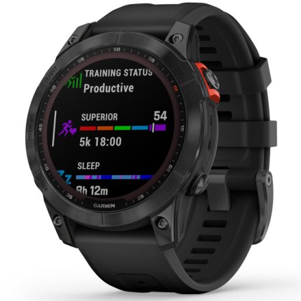Zegarek Garmin Fenix 7 Solar popielaty z czarnym paskiem 010-02540-11