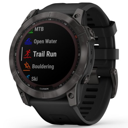 Zegarek Garmin Fenix 7X Sapphire Solar czarny z czarnym paskiem 010-02541-23