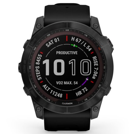 Zegarek Garmin Fenix 7X Sapphire Solar czarny z czarnym paskiem 010-02541-23