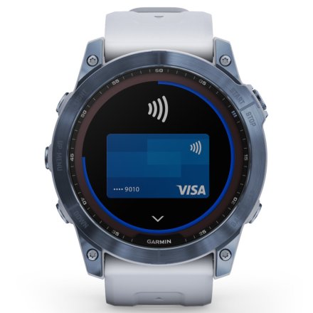 Zegarek Garmin Fenix 7X Sapphire Solar niebieski z białym paskiem 010-02541-15