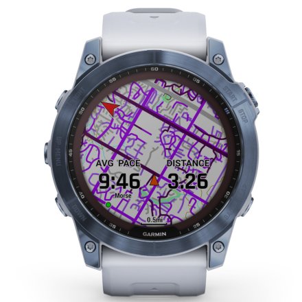 Zegarek Garmin Fenix 7X Sapphire Solar niebieski z białym paskiem 010-02541-15