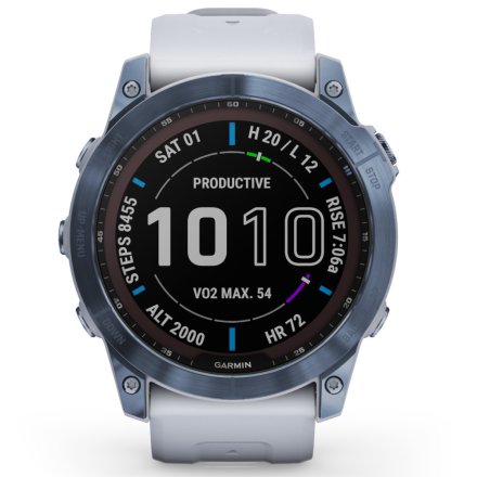Zegarek Garmin Fenix 7X Sapphire Solar niebieski z białym paskiem 010-02541-15