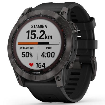 Zegarek Garmin Fenix 7X Sapphire Solar tytanowo-szary z czarnym paskiem 010-02541-11
