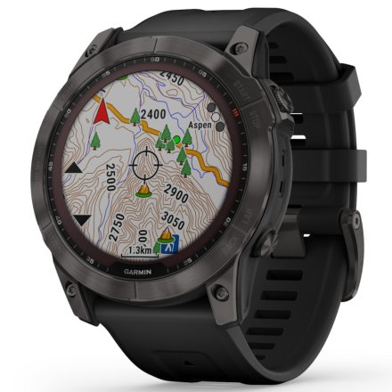 Zegarek Garmin Fenix 7X Sapphire Solar tytanowo-szary z czarnym paskiem 010-02541-11