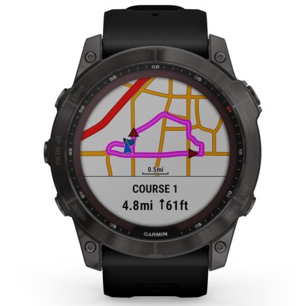 Zegarek Garmin Fenix 7X Sapphire Solar tytanowo-szary z czarnym paskiem 010-02541-11