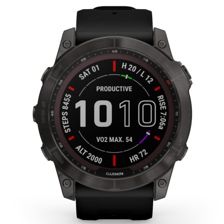 Zegarek Garmin Fenix 7X Sapphire Solar tytanowo-szary z czarnym paskiem 010-02541-11