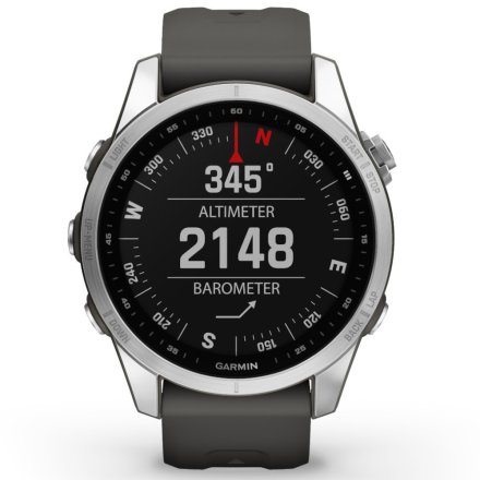 Zegarek Garmin Fenix 7S Srebrny z grafitowym paskiem 010-02539-01