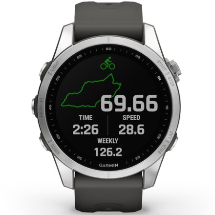 Zegarek Garmin Fenix 7S Srebrny z grafitowym paskiem 010-02539-01