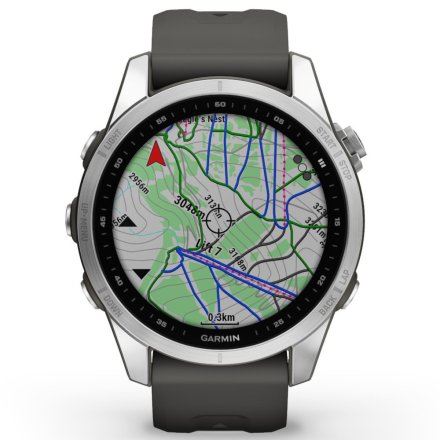 Zegarek Garmin Fenix 7S Srebrny z grafitowym paskiem 010-02539-01