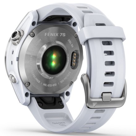 Zegarek Garmin Fenix 7S Srebrny z białym paskiem 010-02539-03
