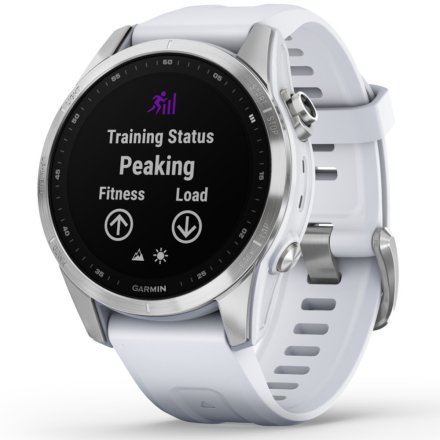 Zegarek Garmin Fenix 7S Srebrny z białym paskiem 010-02539-03