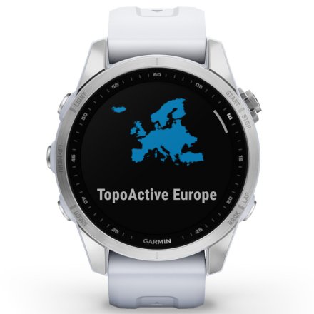 Zegarek Garmin Fenix 7S Srebrny z białym paskiem 010-02539-03
