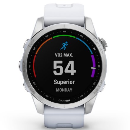 Zegarek Garmin Fenix 7S Srebrny z białym paskiem 010-02539-03