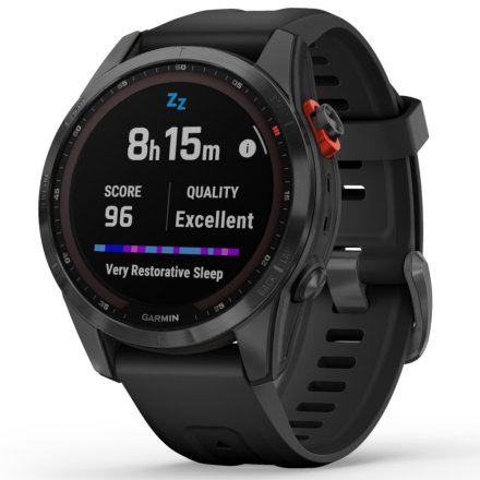 Zegarek Garmin Fenix 7S Solar grafitowy z czarnym paskiem 010-02539-13