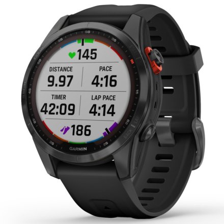 Zegarek Garmin Fenix 7S Solar grafitowy z czarnym paskiem 010-02539-13
