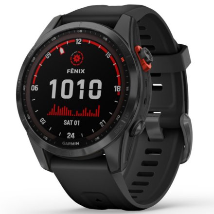 Zegarek Garmin Fenix 7S Solar grafitowy z czarnym paskiem 010-02539-13