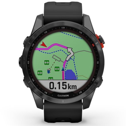 Zegarek Garmin Fenix 7S Solar grafitowy z czarnym paskiem 010-02539-13