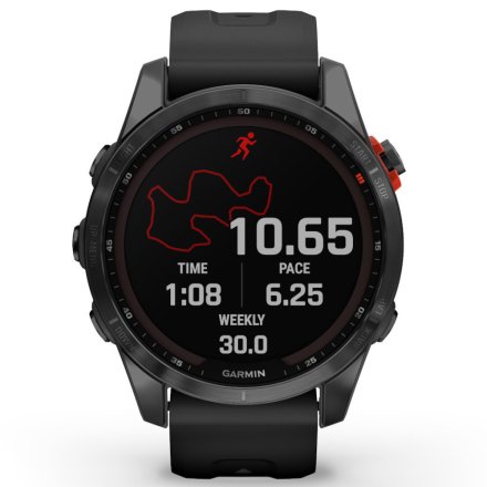 Zegarek Garmin Fenix 7S Solar grafitowy z czarnym paskiem 010-02539-13