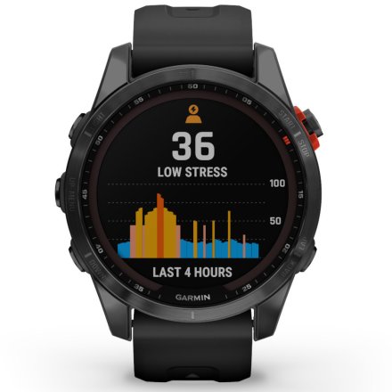 Zegarek Garmin Fenix 7S Solar grafitowy z czarnym paskiem 010-02539-13