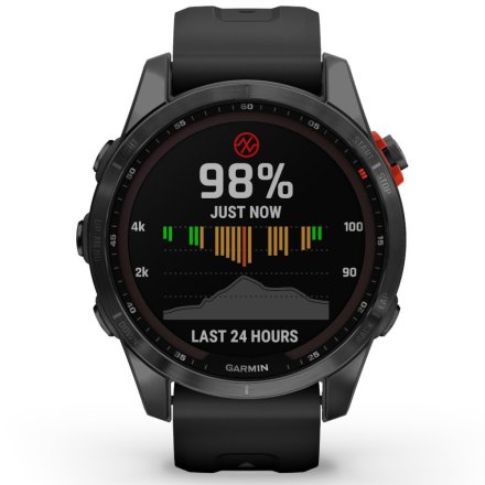Zegarek Garmin Fenix 7S Solar grafitowy z czarnym paskiem 010-02539-13