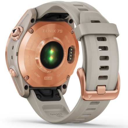 Zegarek Garmin Fenix 7S Solar różowy z piaskowym paskiem 010-02539-11