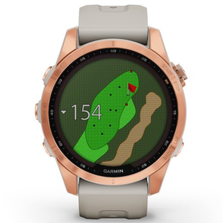 Zegarek Garmin Fenix 7S Solar różowy z piaskowym paskiem 010-02539-11
