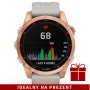 Zegarek Garmin Fenix 7S Solar różowy z piaskowym paskiem 010-02539-11