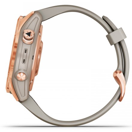 Zegarek Garmin Fenix 7S Solar różowy z piaskowym paskiem 010-02539-11