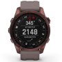 Zegarek Garmin Fenix 7S Sapphire Solar ciemnobrązowy z szarym paskiem 010-02539-29