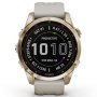 Zegarek Garmin Fenix 7S Sapphire Solar kremowozłoty z piaskowym paskiem 010-02539-21