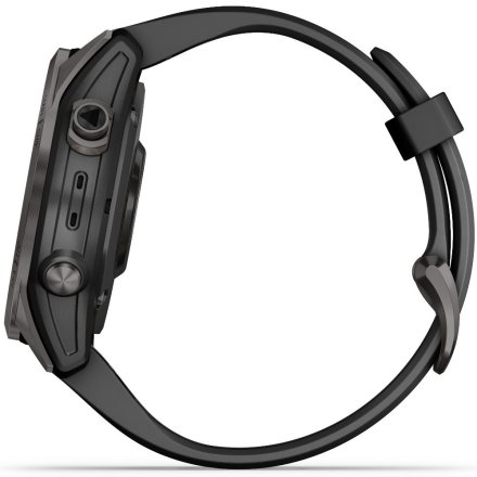 Zegarek Garmin Fenix 7S Sapphire Solar grafitowy z czarny paskiem 010-02539-25