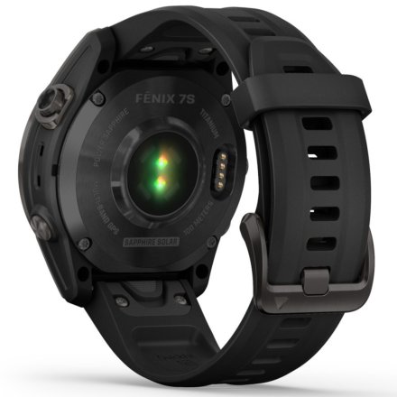 Zegarek Garmin Fenix 7S Sapphire Solar grafitowy z czarny paskiem 010-02539-25