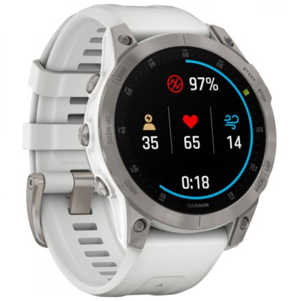 Zegarek Garmin Epix Sapphire tytanowy z białym paskiem 010-02582-21