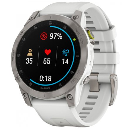 Zegarek Garmin Epix Sapphire tytanowy z białym paskiem 010-02582-21