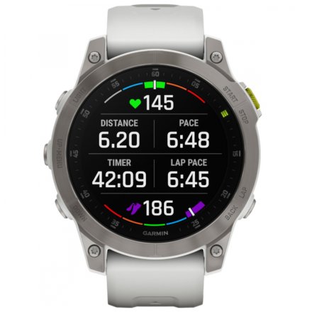 Zegarek Garmin Epix Sapphire tytanowy z białym paskiem 010-02582-21