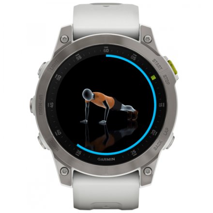 Zegarek Garmin Epix Sapphire tytanowy z białym paskiem 010-02582-21