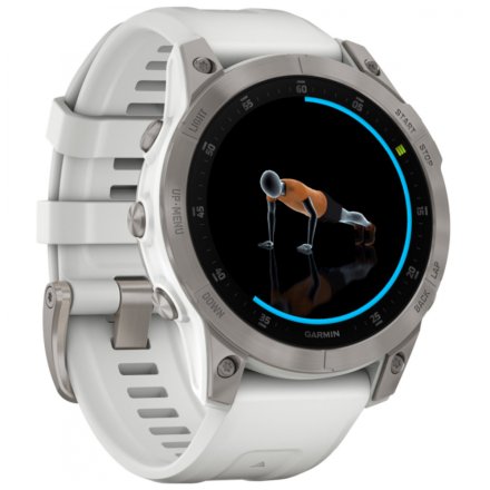 Zegarek Garmin Epix Sapphire tytanowy z białym paskiem 010-02582-21