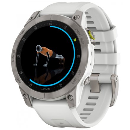 Zegarek Garmin Epix Sapphire tytanowy z białym paskiem 010-02582-21