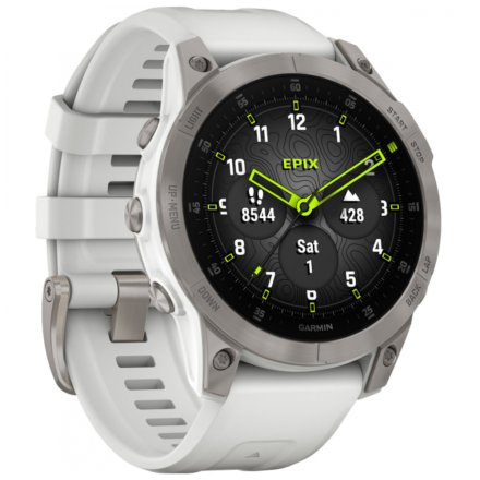 Zegarek Garmin Epix Sapphire tytanowy z białym paskiem 010-02582-21