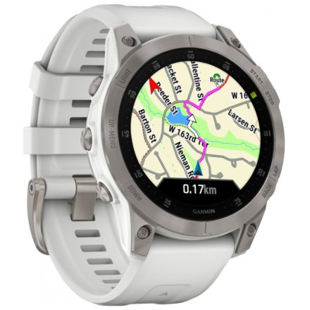 Zegarek Garmin Epix Sapphire tytanowy z białym paskiem 010-02582-21