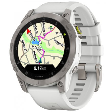 Zegarek Garmin Epix Sapphire tytanowy z białym paskiem 010-02582-21