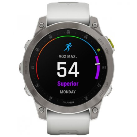 Zegarek Garmin Epix Sapphire tytanowy z białym paskiem 010-02582-21