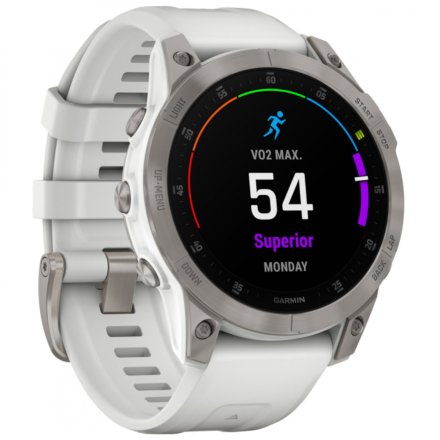 Zegarek Garmin Epix Sapphire tytanowy z białym paskiem 010-02582-21