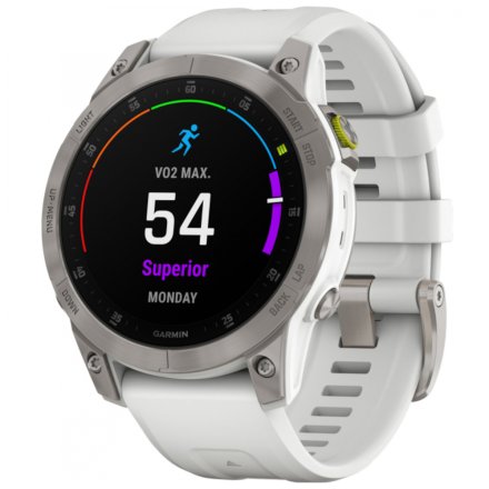 Zegarek Garmin Epix Sapphire tytanowy z białym paskiem 010-02582-21